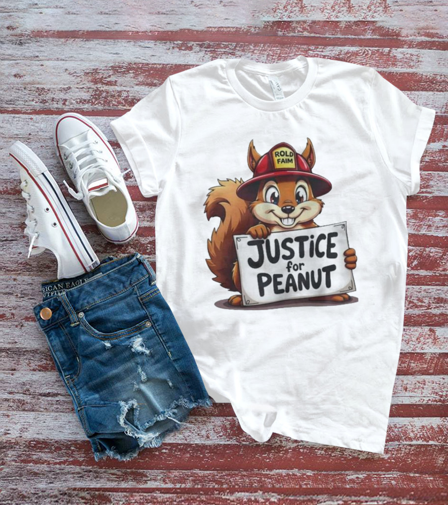 Justice For Peanut Rold FaIm Squirrel Lover T-Shirt