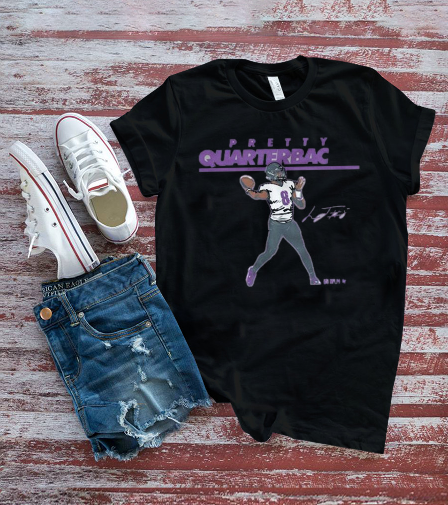 Lamar Jackson Pretty Quarterbac Purple Style Football Number 8 T-Shirt