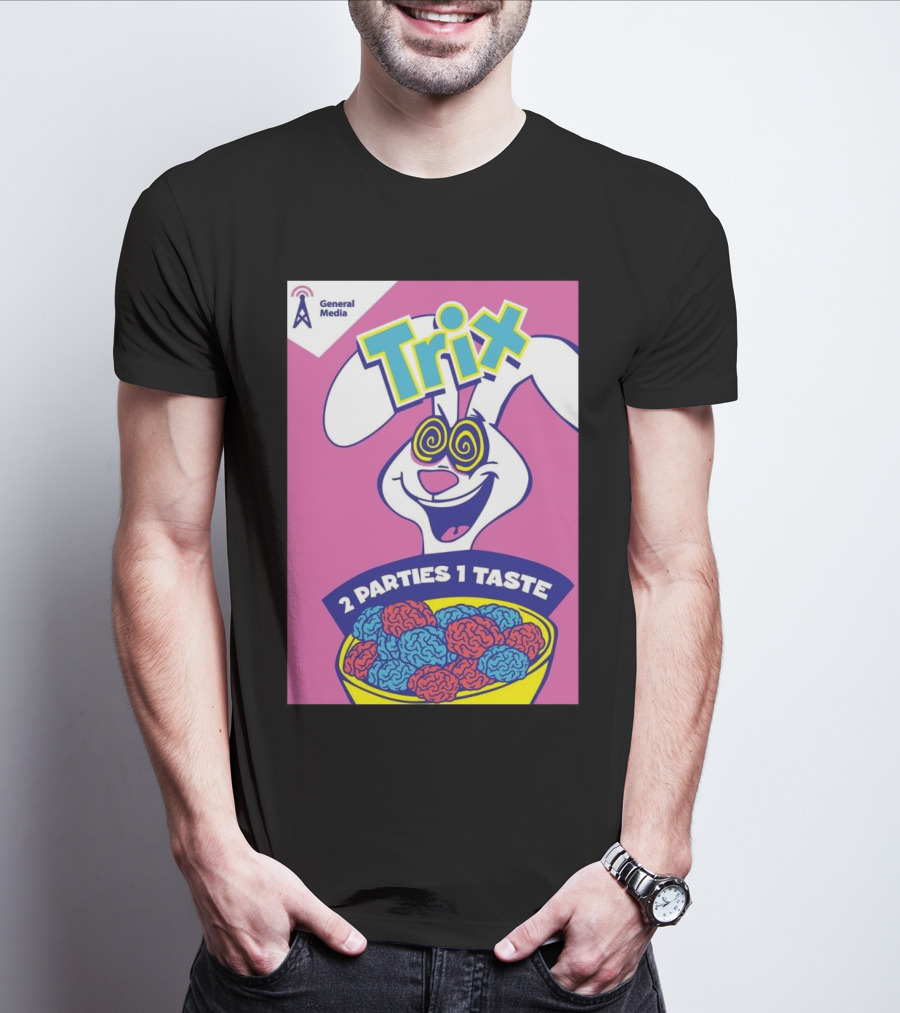 Trix Cereal Bunny With Swirled Eyes And Brain Bowl 2 Parties 1 Taste General Media T-Shirt