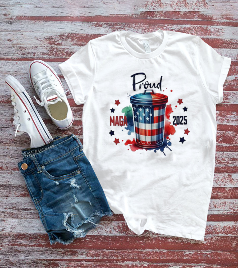 Proud MAGA 2025 Patriotic Trash Can T-Shirt