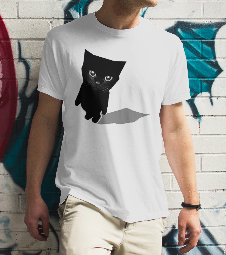 Cat Sluj Art Bro Shadow Black Kitty Image T-Shirt