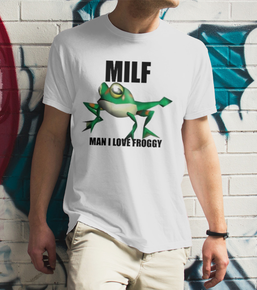 MILF Man I Love Froggy Cute Green Cartoon Frog T-Shirt