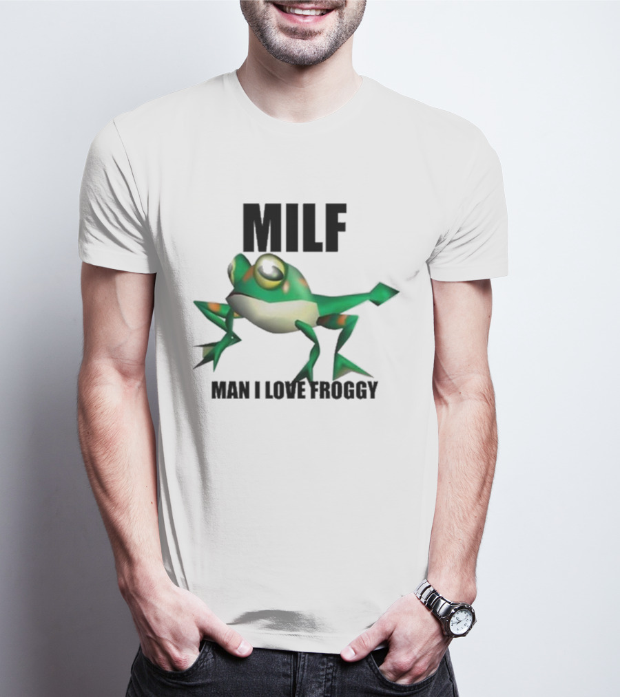 MILF Man I Love Froggy Cute Green Cartoon Frog T-Shirt