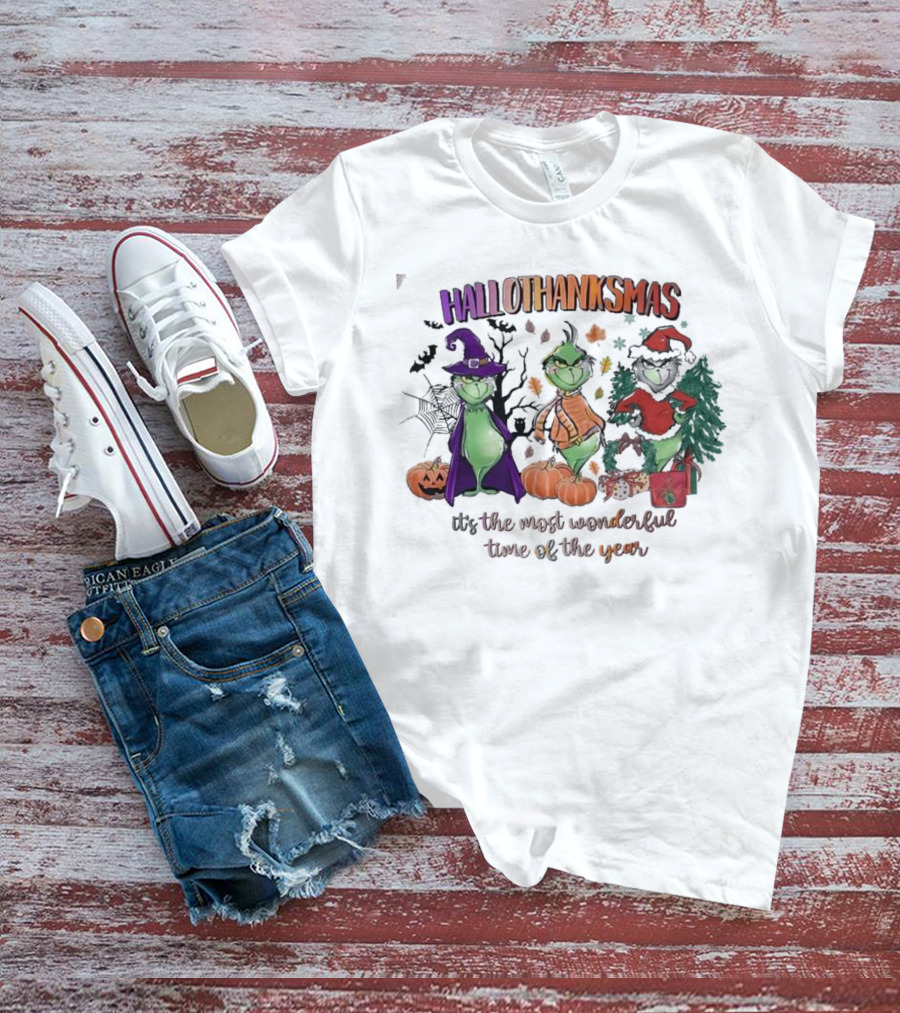 Hallothanksmas The Grinch It’s The Most Wonderful Time Of The Year T-Shirt