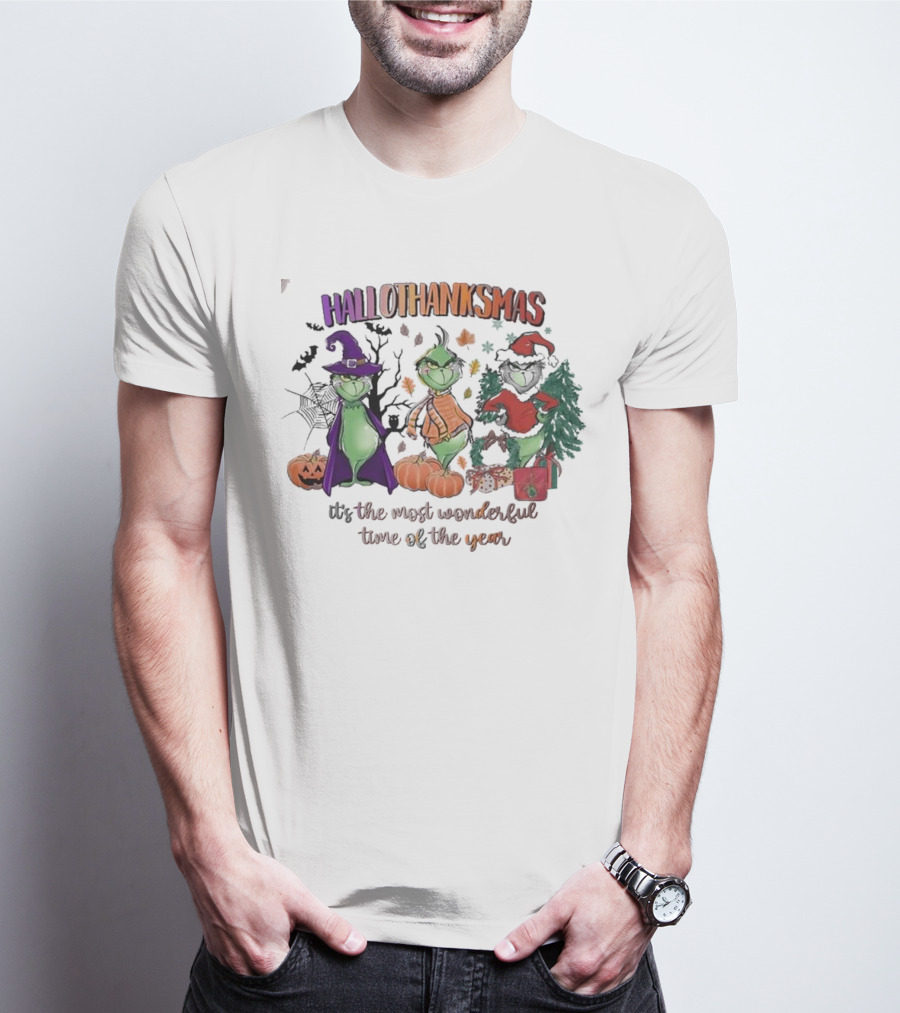 Hallothanksmas The Grinch It’s The Most Wonderful Time Of The Year T-Shirt