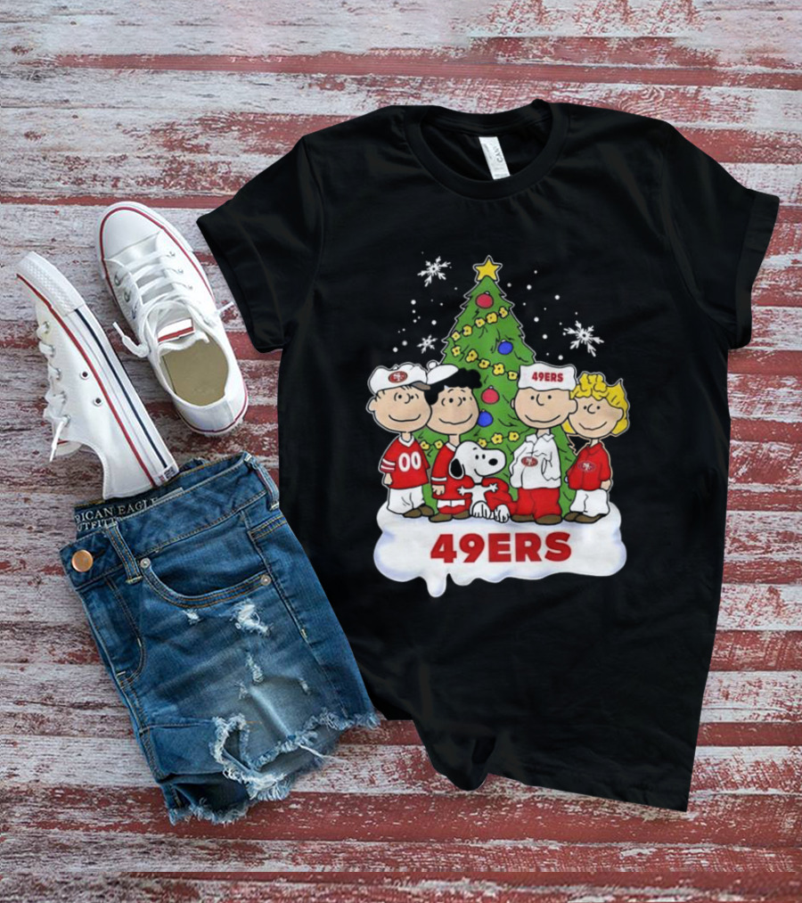 San Francisco 49Ers Snoopy And Friends Christmas T-Shirt