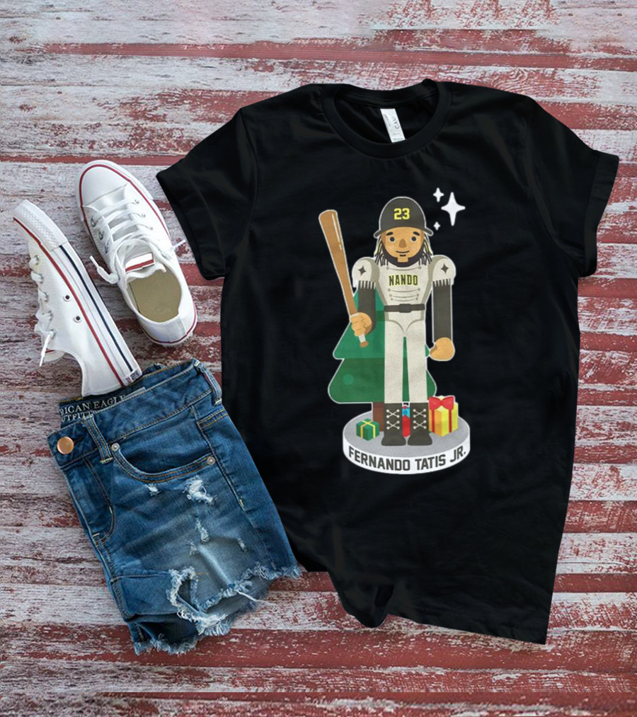 Fernando Tatis Jr. Nando 23 MLBPA Nutcracker With Baseball Bat And Gifts T-Shirt