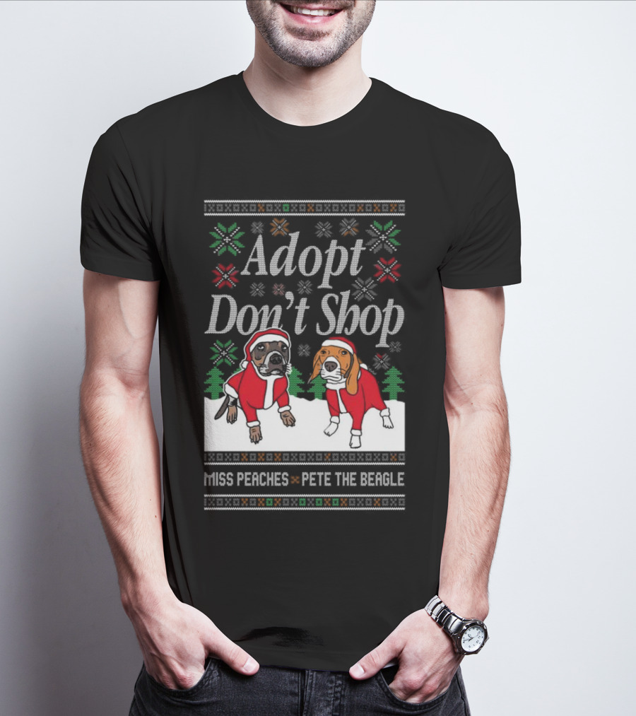 Adopt Don’t Shop Miss Peaches Pete The Beagle Christmas T-Shirt