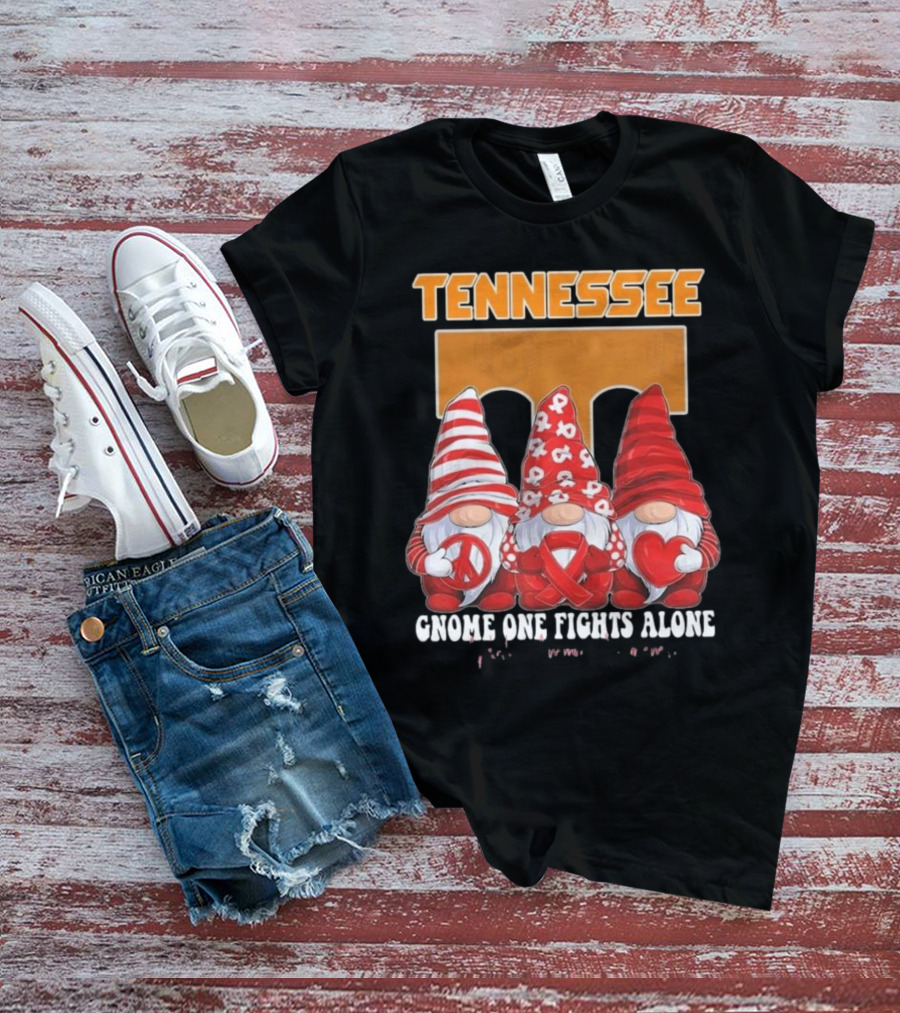 Tennessee Volunteers Gnome One Fights Alone T-Shirt
