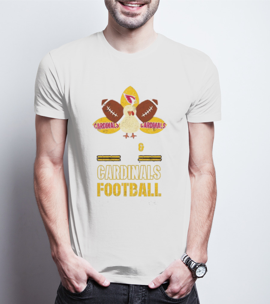 Cardinals Turkey Football Cardinals Thanksgiving Cardinals Football T-Shirt