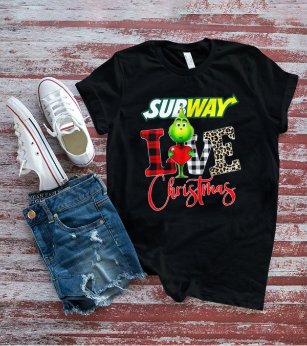 SUBWAY Grinch Love Heart Christmas T-Shirt