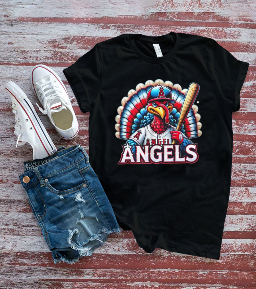 Happy Thanksgiving Los Angeles Angels Baseball Turkey T-Shirt
