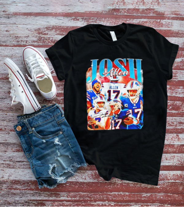 Josh Allen 17 Buffalo Bills Signature Vintage Retro Bootleg 90s T-Shirt