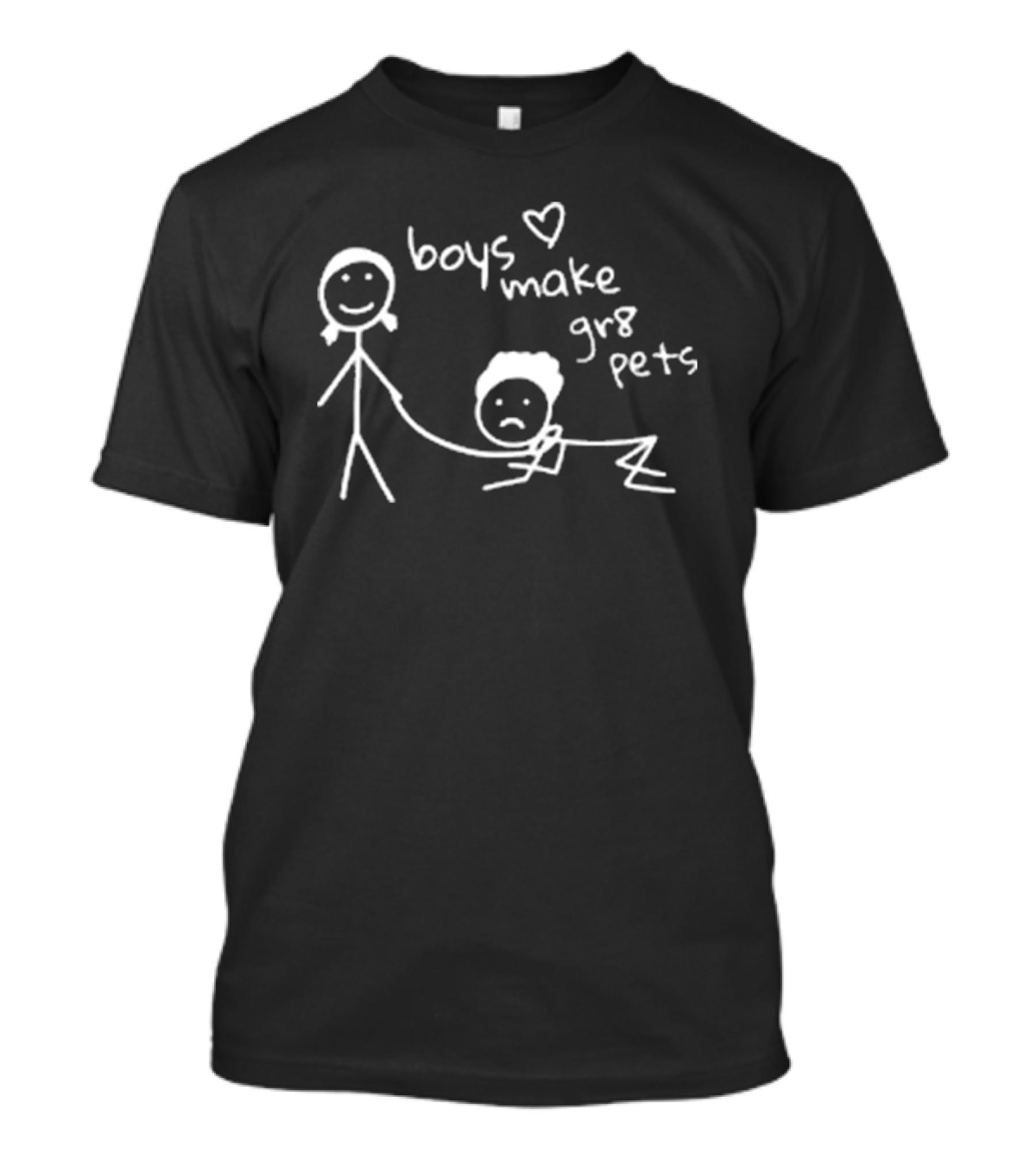 Boys Make Gr8 Pets Stick Figure Drawing With Heart T-Shirt