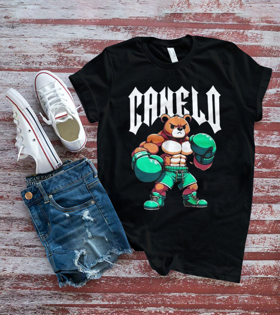 Canelo Boxing Teddy Bear Cartoon With Gloves T-Shirt