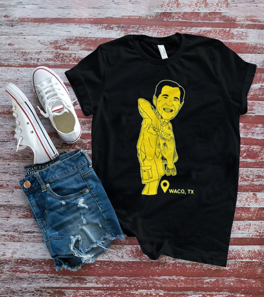 Scott Drew Fishing Caricature Waco TX T-Shirt