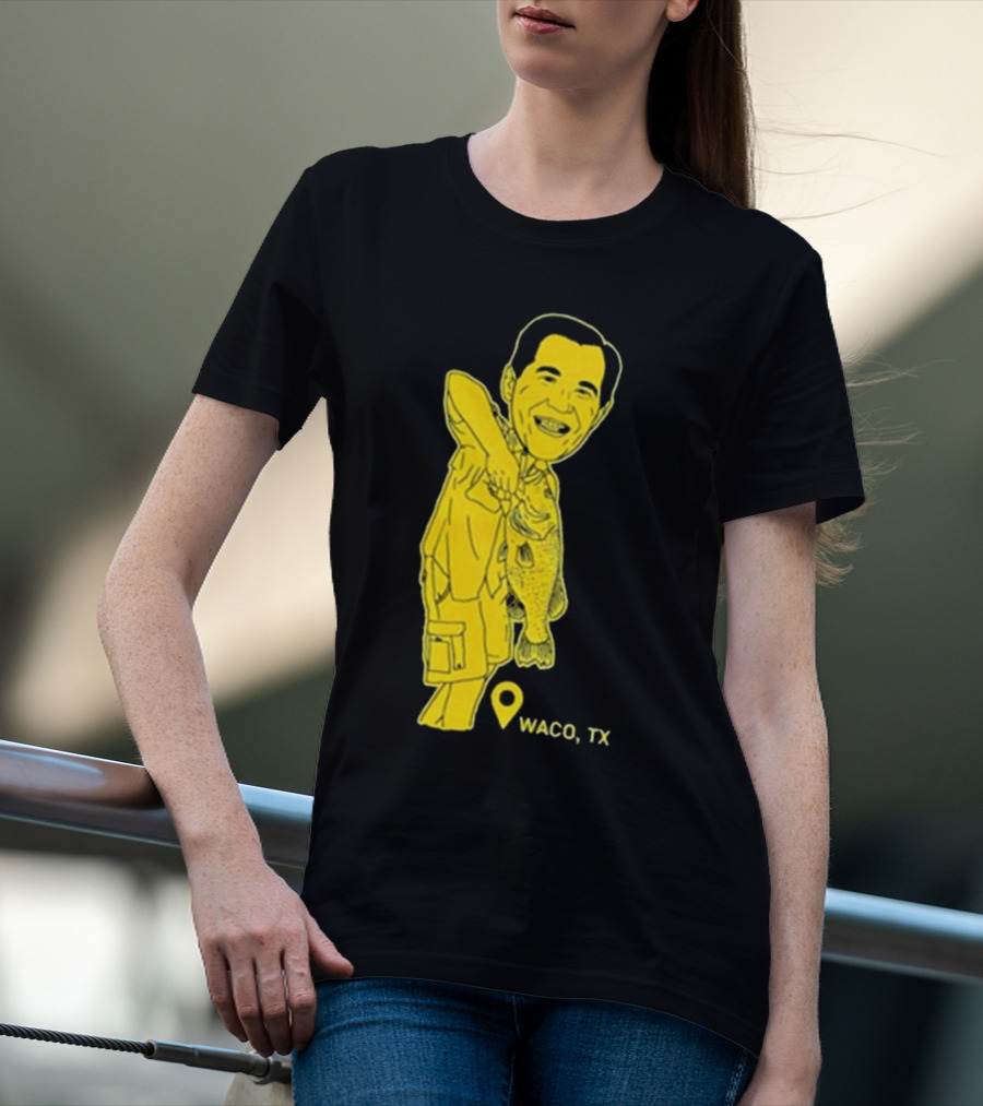 Scott Drew Fishing Caricature Waco TX T-Shirt