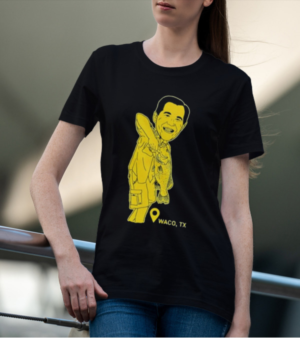 Scott Drew Fishing Caricature Waco TX T-Shirt
