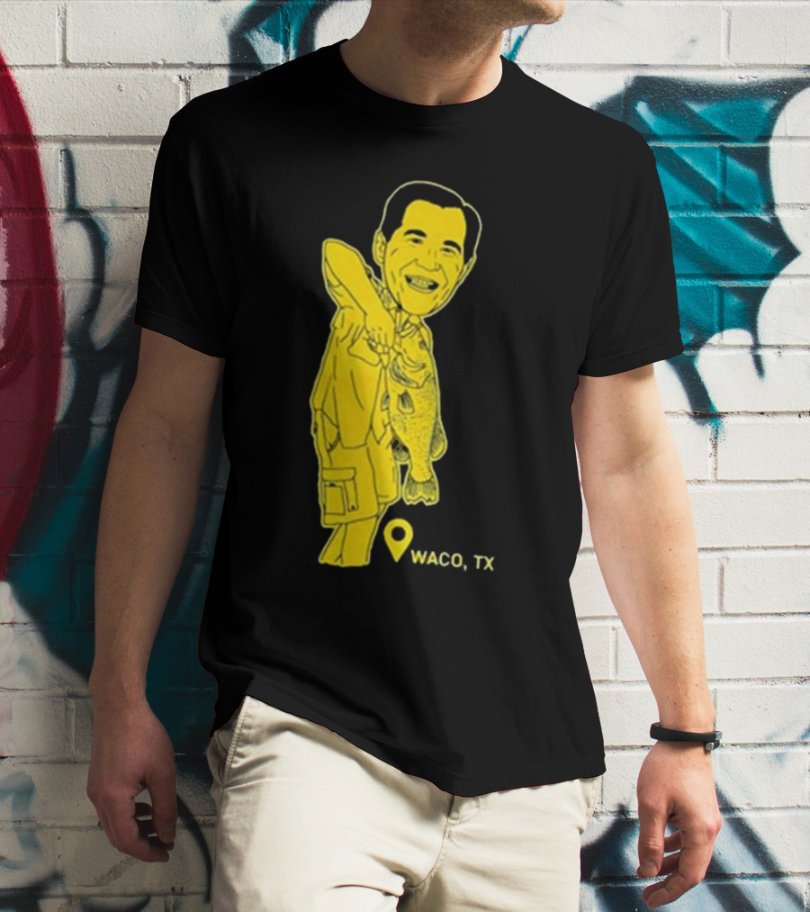 Scott Drew Fishing Caricature Waco TX T-Shirt