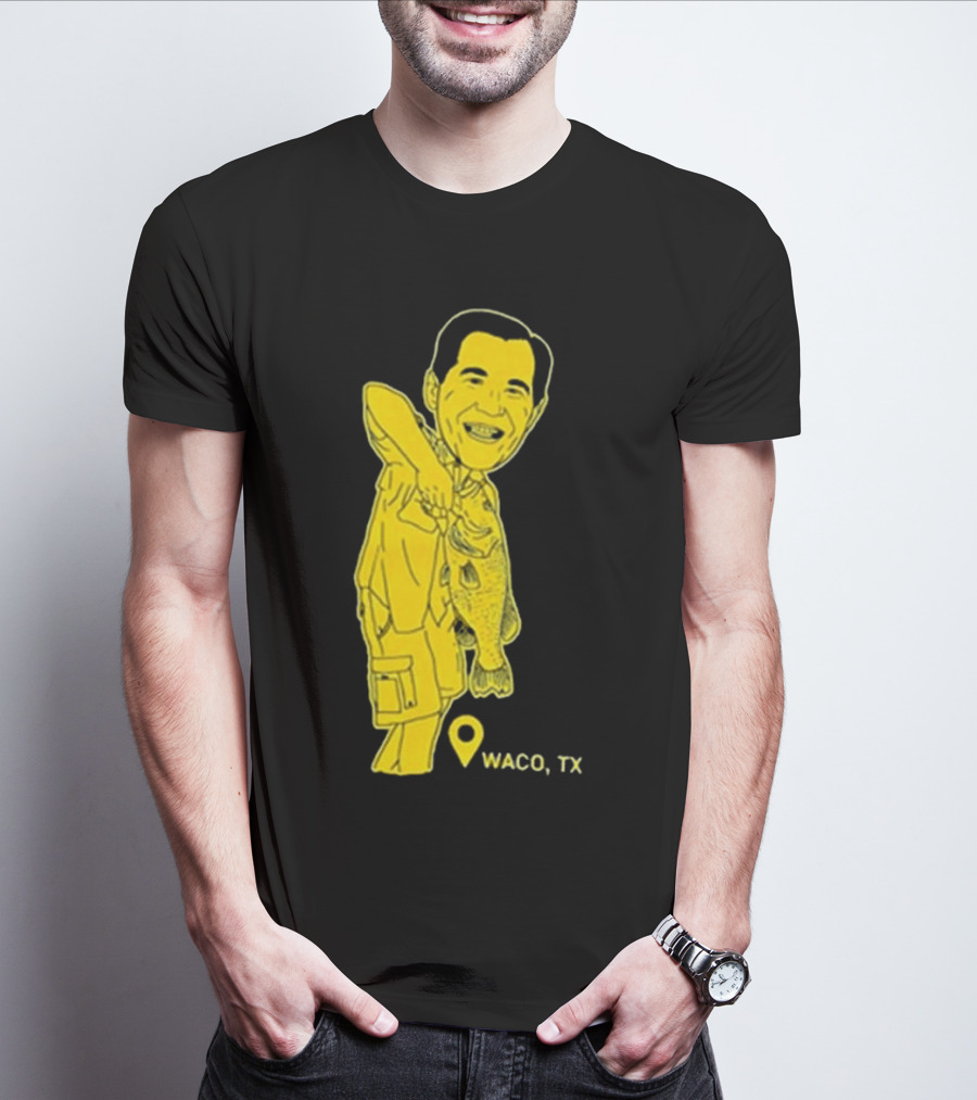 Scott Drew Fishing Caricature Waco TX T-Shirt