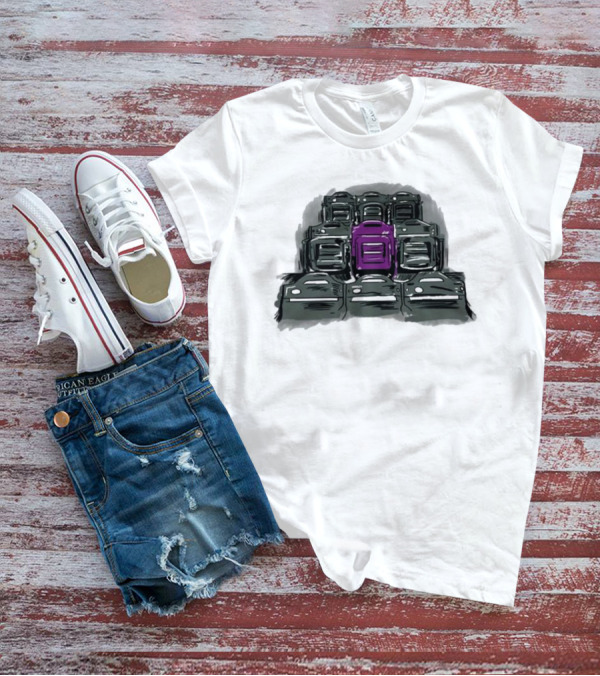 Grimace The Purple Seat Among Gray Car Seats T-Shirt