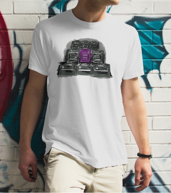 Grimace The Purple Seat Among Gray Car Seats T-Shirt