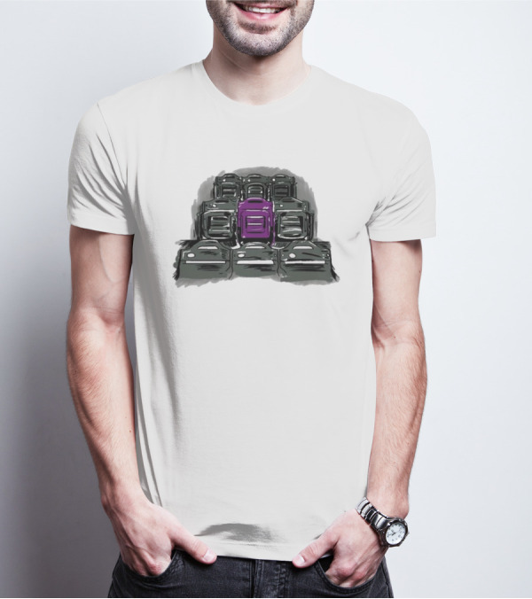 Grimace The Purple Seat Among Gray Car Seats T-Shirt