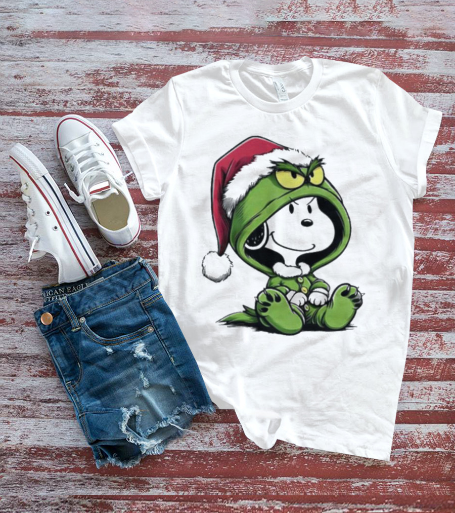 Grinch Snoopy Santa Costume Christmas T-Shirt