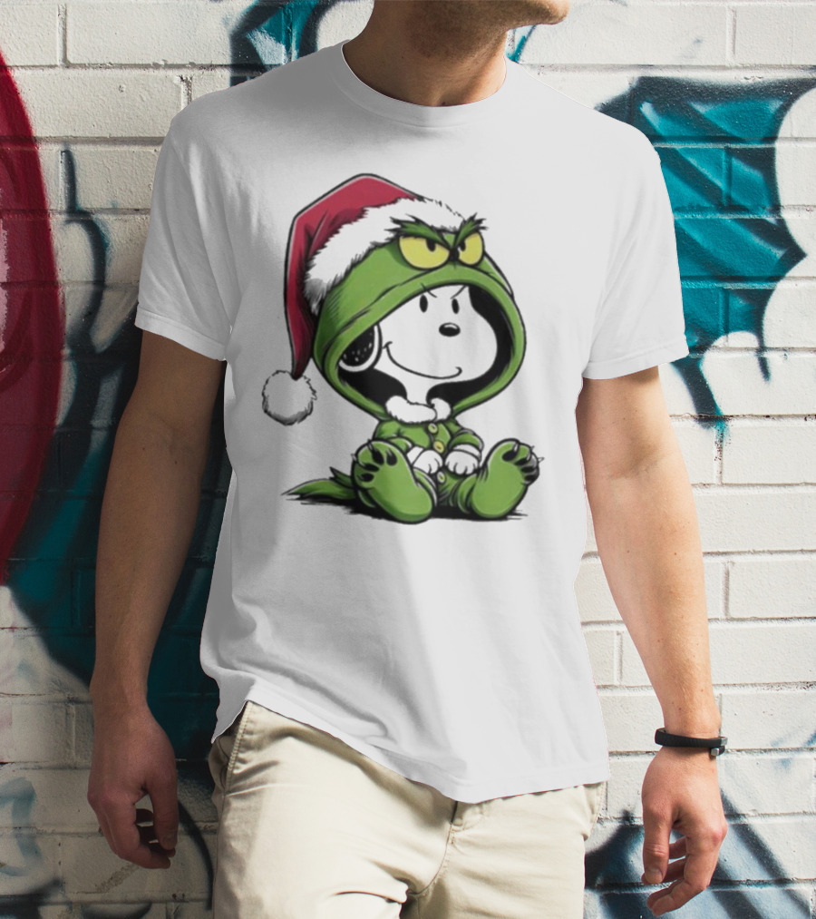 Grinch Snoopy Santa Costume Christmas T-Shirt