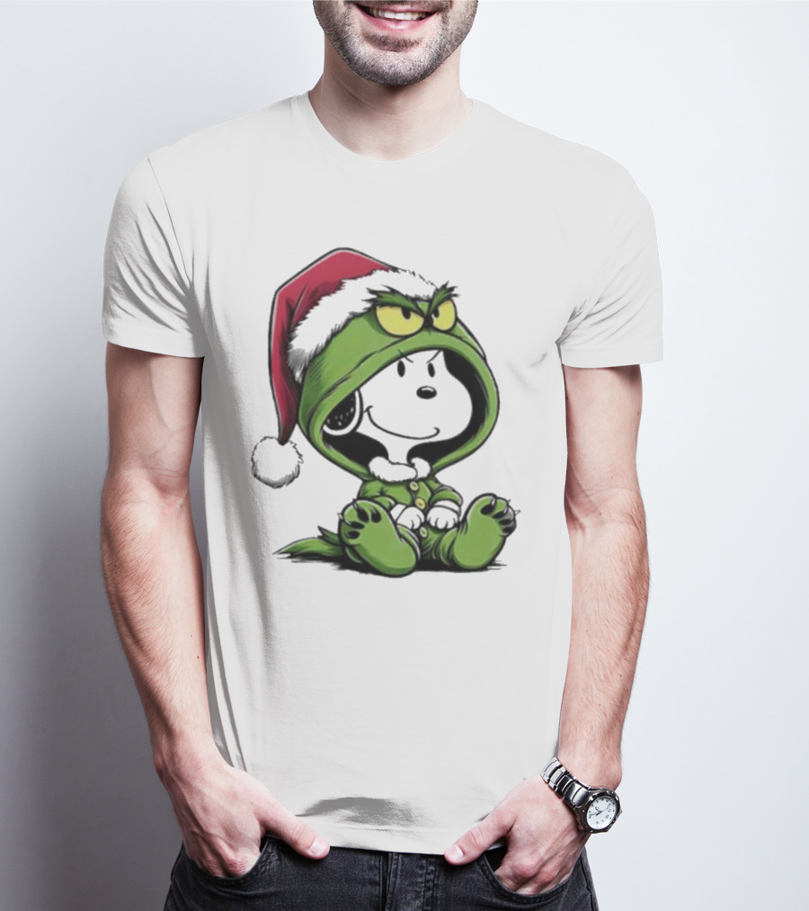 Grinch Snoopy Santa Costume Christmas T-Shirt