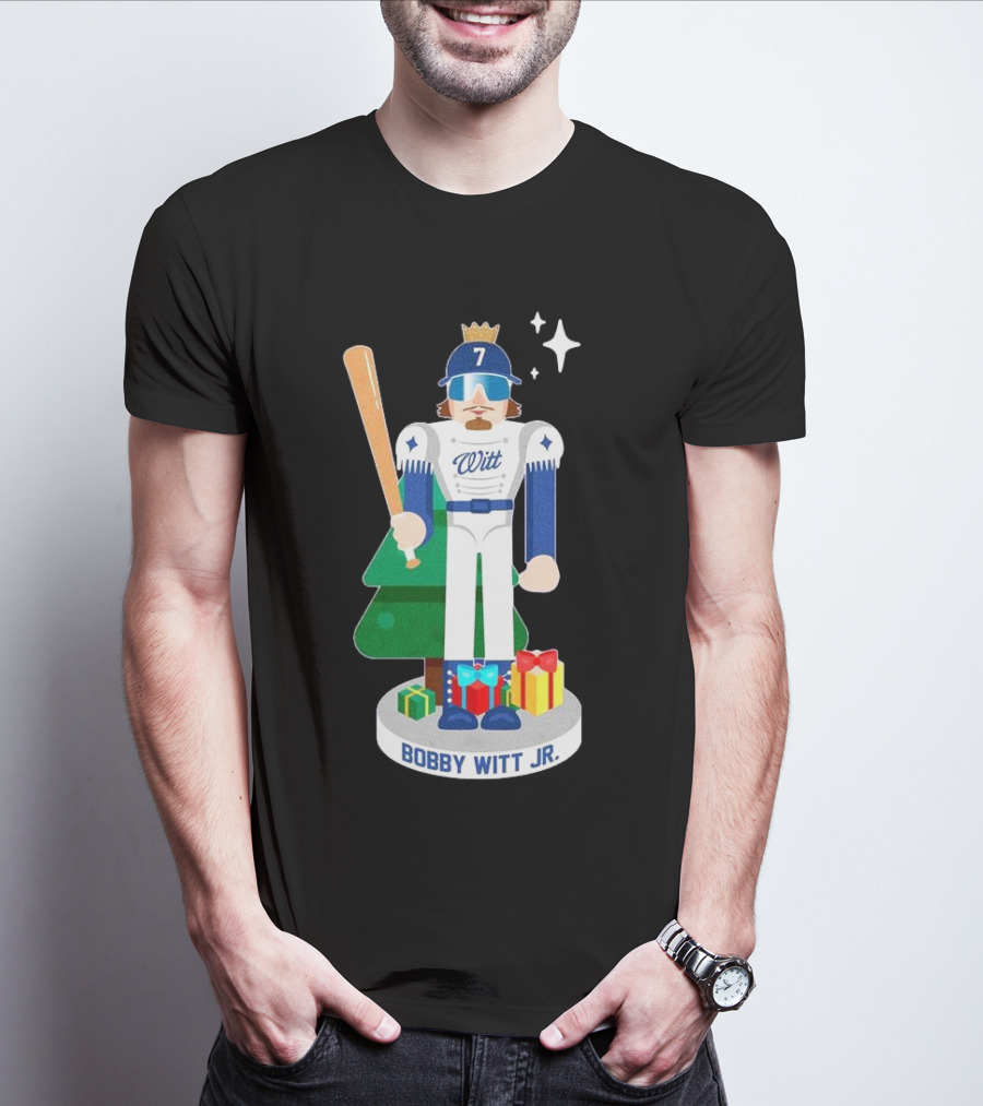 Bobby Witt Jr. MLBPA Nutcracker Baseball Bat Christmas Gifts T-Shirt