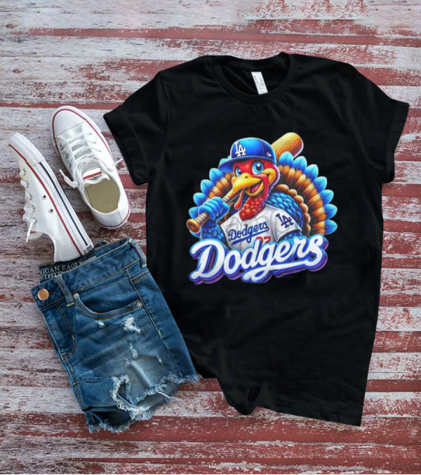 Dodgers Thanksgiving LA Baseball Turkey T-Shirt