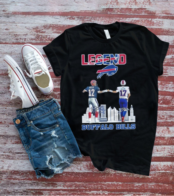Legend Buffalo Bills Kelly 12 Allen 17 Signatures T-Shirt