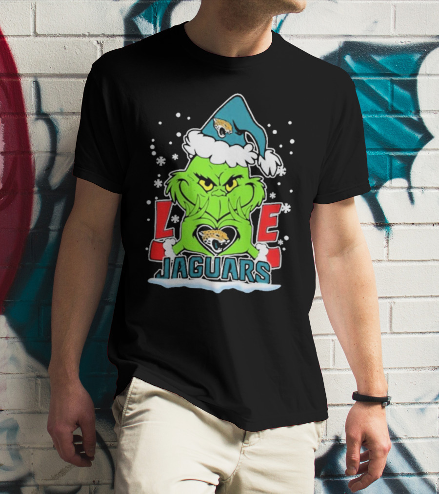 The Grinch Love Jacksonville Jaguars Football Christmas T-Shirt