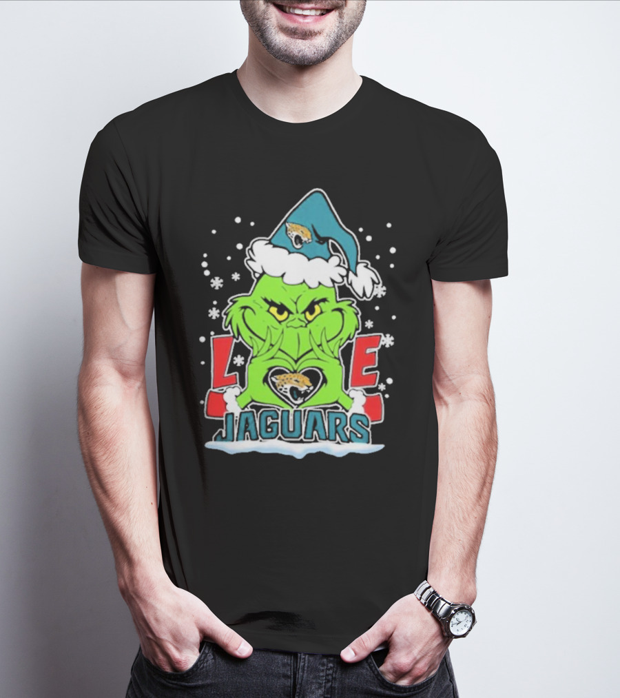 The Grinch Love Jacksonville Jaguars Football Christmas T-Shirt
