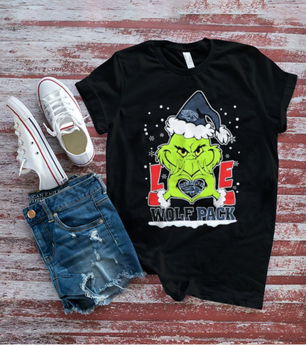 The Grinch Love Nevada Wolf Pack Football Christmas T-Shirt