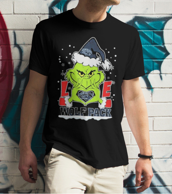 The Grinch Love Nevada Wolf Pack Football Christmas T-Shirt