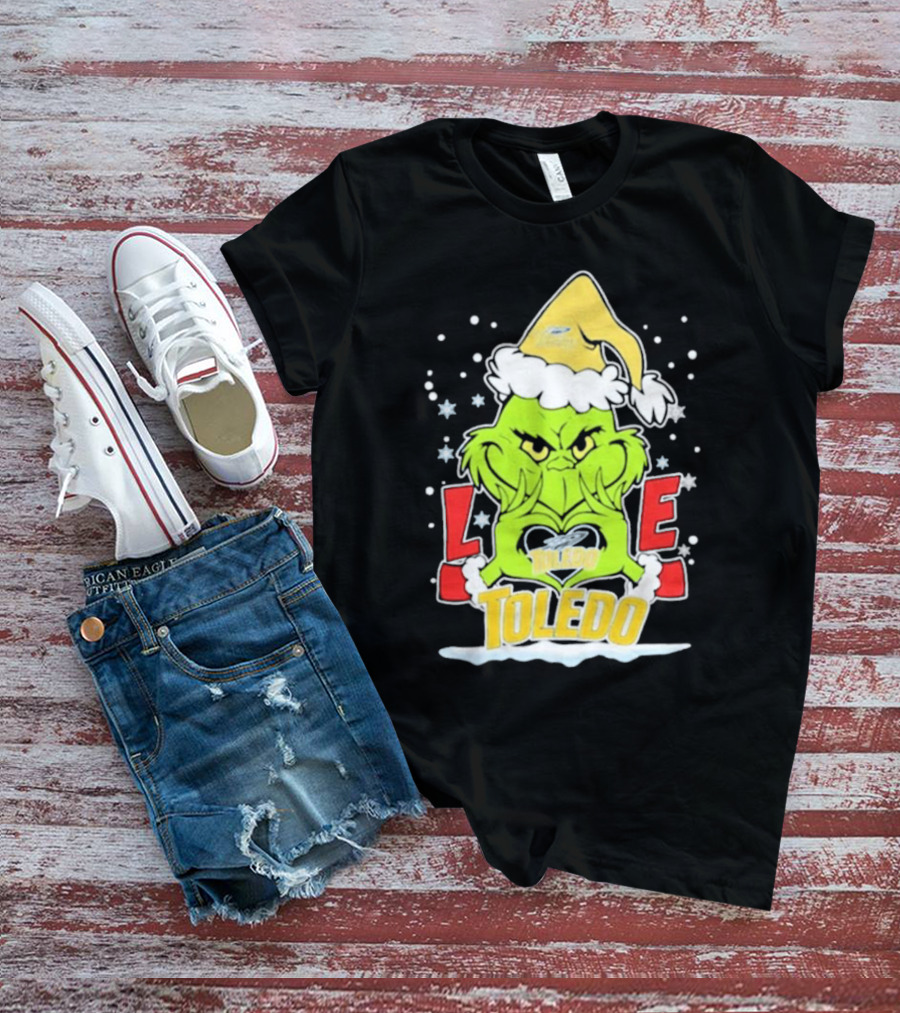 Grinch Love Toledo Rockets Football Christmas T-Shirt