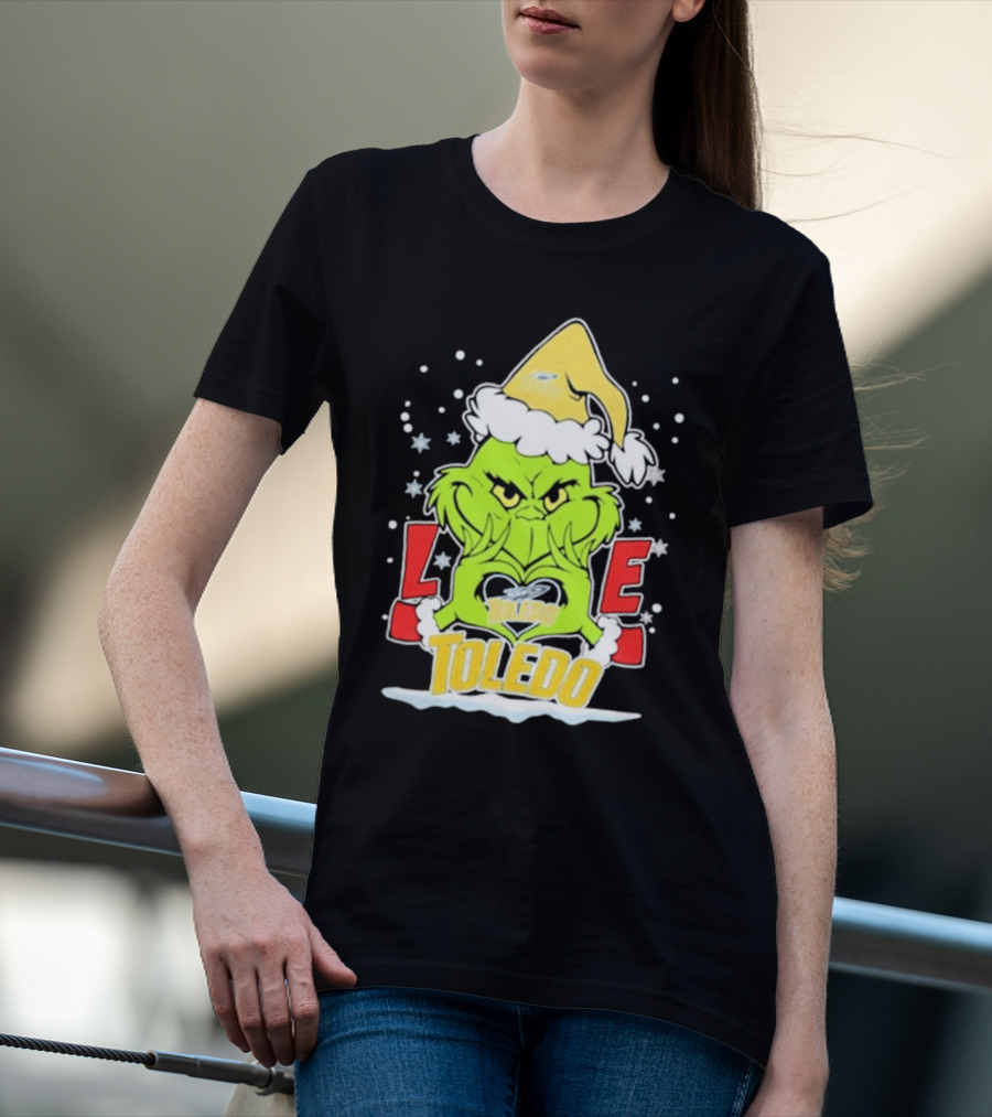 Grinch Love Toledo Rockets Football Christmas T-Shirt