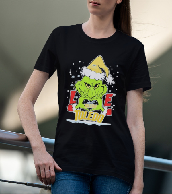 Grinch Love Toledo Rockets Football Christmas T-Shirt