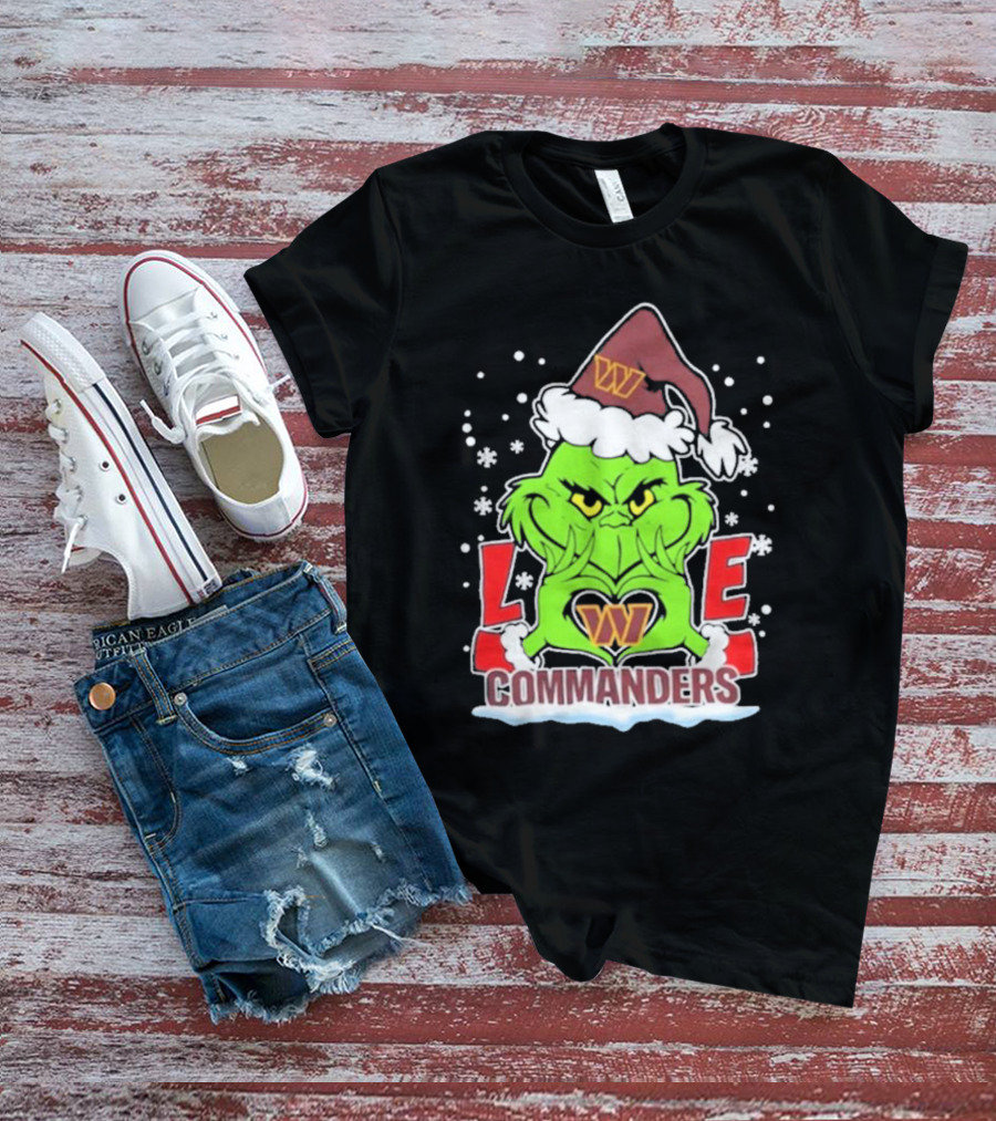 Grinch Christmas Love Washington Commanders Football T-Shirt
