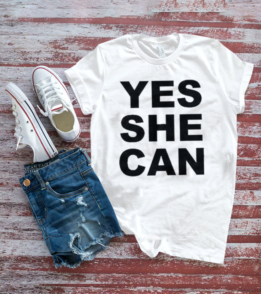 Yes She Can Empowerment Affirmation Oprah Winfrey Inspirational Message T-Shirt