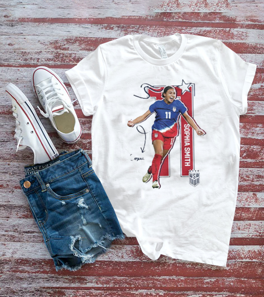 USWNT Sophia Smith 11 USA Signature T-Shirt