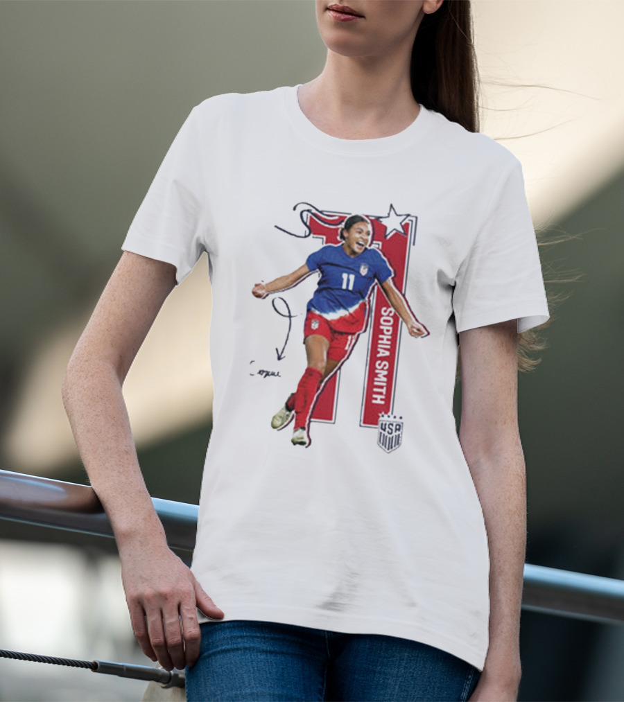 USWNT Sophia Smith 11 USA Signature T-Shirt