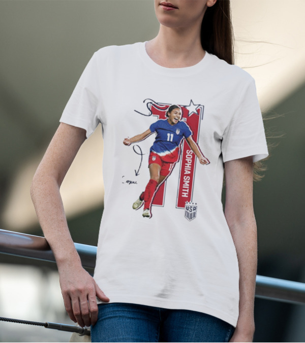 USWNT Sophia Smith 11 USA Signature T-Shirt