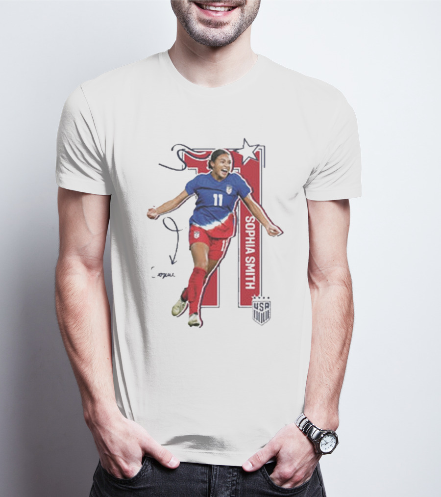USWNT Sophia Smith 11 USA Signature T-Shirt