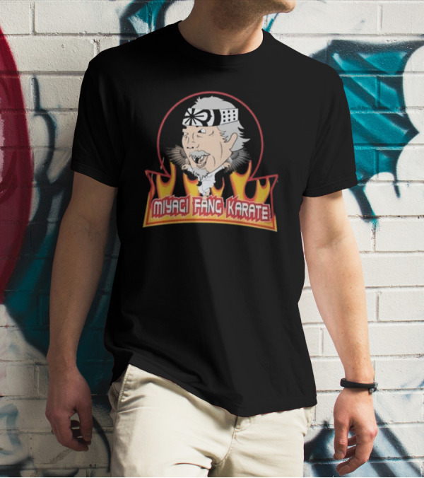 Miyagi Fang Karate Flaming Circle Cobra Kai Inspired Martial Arts T-Shirt