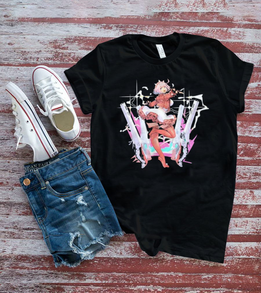 Guilty Gear Strive Elphelt Valentine Dual Gun Action Character T-Shirt
