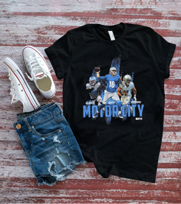 Motor City Gibbs Goff St Brown Detroit Lions Football NFL Players T-Shirt