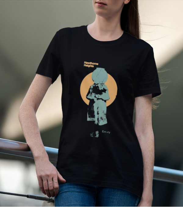 Hawthorne Heights Emery Abstract Figure With Retro Circle T-Shirt